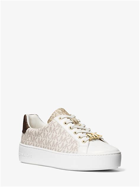 michael kors poppy logo sneakers|Michael Kors sneakers logo.